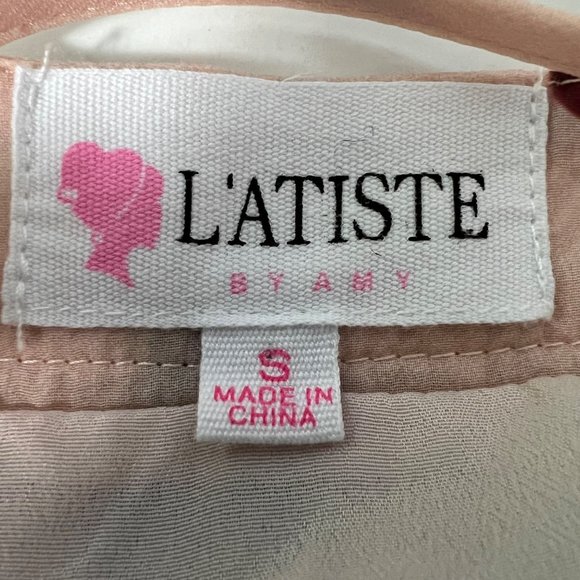 L’Atiste by Amy Peach Floral Chiffon Sleeveless Maxi Dress Open Back size Small - Picture 14 of 16